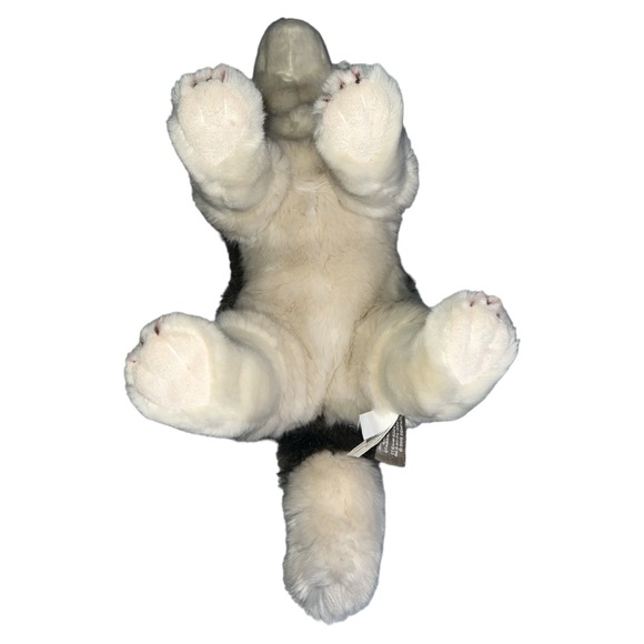 DEMDACO NAT & JULES TIMBER WOLF PLUSH REALISTIC STUFFED ANIMAL GRAY CREAM WHITE - Picture 5 of 8